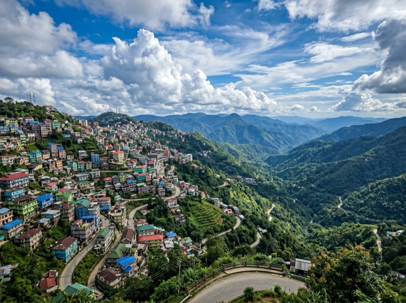 Aizawl city view on hill ridges Mizoram